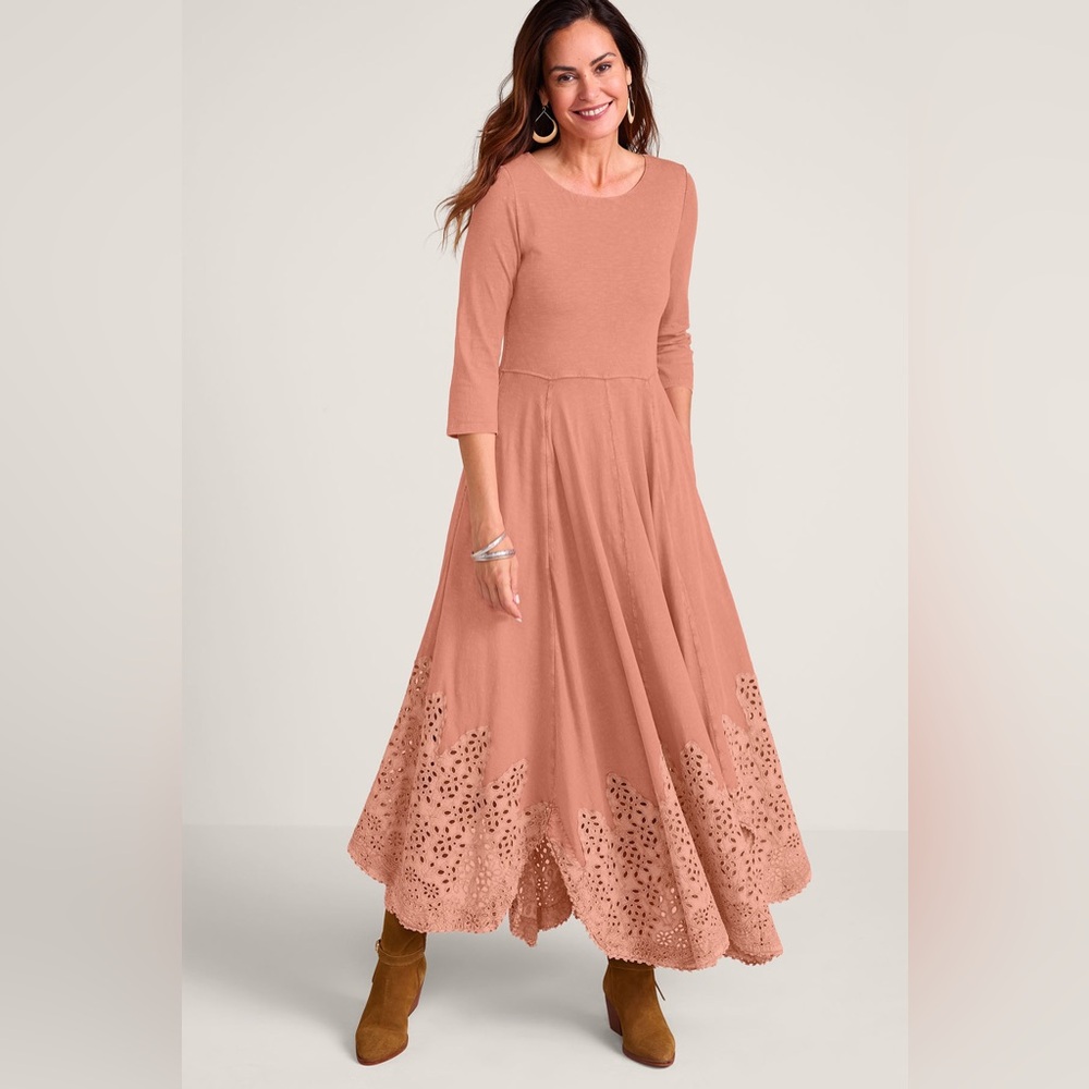 Soft Surroundings Casablanca Dress in Coral Dust, Size M